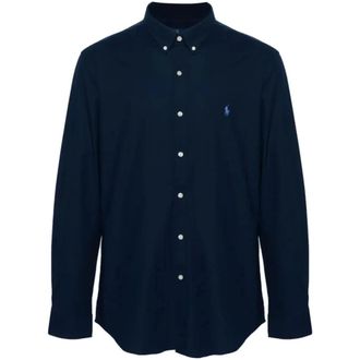 Polo Ralph Lauren Casual Shirts, male, Blue, M, Navy Long Sleeve Sport Shirt