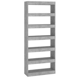 Berkfield Home Book Cabinet/Room Divider Concrete Grey 80x30x198 cm Engineered Wood | Size: 80 x 30 x 198 cm