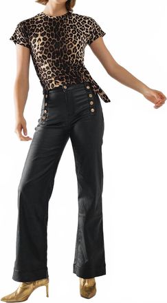 Q2 Leopard Spandex Top In Brown