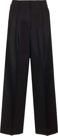 Golden Goose Wool Gabardine Wide Leg Trousers