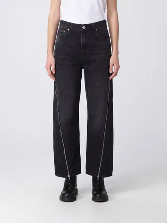 Haikure Jeans wide leg Bonnie in denim di cotone a vita alta con zip