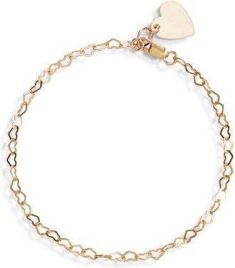 Set & Stones Mandy Heart Charm Bracelet in Gold at Nordstrom