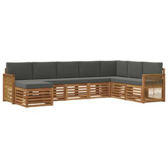 vidaXL Conjunto De Sof&aacute;s De Exterior 6 Pcs Natural Y Antracita Vidaxl