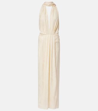 Johanna Ortiz Scarf-detail jacquard maxi dress