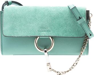 Chlo&eacute; Borsa a tracolla Faye piccola in pelle di vitello e pelle scamosciata 2017 - Verde