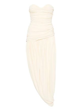 Magda Butrym draped open-leg dress - women - Viscose/Polyamide/Elastane - 38 - Neutrals