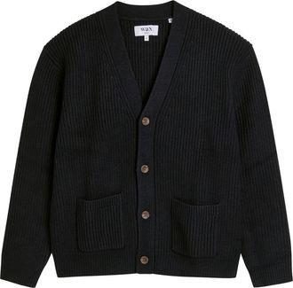Wax London Walker Ribbed Wool-blend Cardigan - Navy - Xxl
