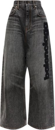Balenciaga Wide Jeans, female, Gray, Size: W26 Low Crotch Baggy Jeans