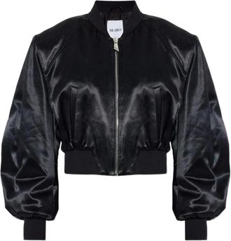 The Attico Satijnen Bomberjack - Dames - Bomber jackets - Zwart - XS - Satijn - Jassen