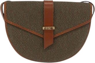 Saint Laurent Pre-owned Cross Body Bags, female, Green, Size: ONE SIZE Pre-owned Vintage Canvas Shoulder Bag