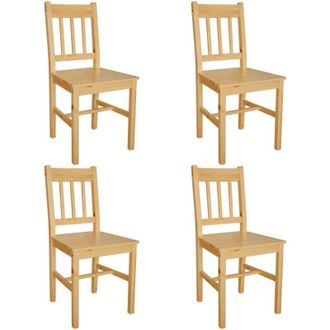vidaXL Sedie da Pranzo 4 pz in Legno di Pino - Vidaxl