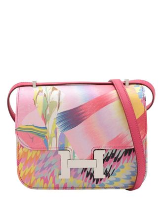 Herm&egrave;s 2021 Limited Edition Mini Swift and Marble Silk Constance III 18 crossbody bag - Multicolour