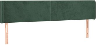 vidaXL Cabecero Con Led De Terciopelo Verde Oscuro 183x16x78/88 Cm Vidaxl