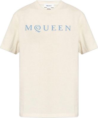 Alexander McQueen Ivory Cotton T-Shirt