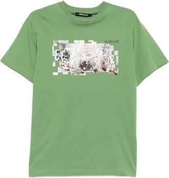 Roberto Cavalli graphic-print cotton T-shirt - Groen