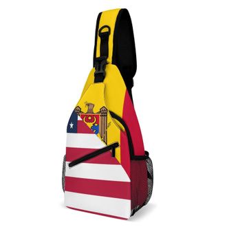 Generic U.S And Moldova Flag Unisex Shoulder Bags Casual Crossbody Chest Bag Sling Backpack for Hiking Cycling Travel