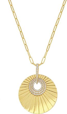 Bony Levy Kiera Diamond Medallion Pendant Necklace in 18K Yellow Gold at Nordstrom, Size 20