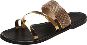 Generic High Fashion Sandals Womens Wide Fit Sandals UK Roman Color Fashion Shoes Solid Ladies Shoes Flat Womens Girls Black Size 4 Womens Size 6 (Gold, 6.5)