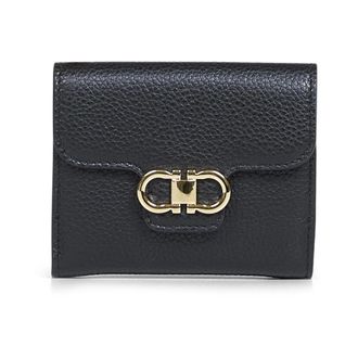 Ferragamo Gancini Compact Wallet - female - Ferragamo - Wallets & Cardholders - Black - ONE SIZE - Accessories