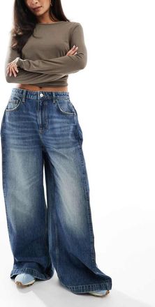 Cotton On Curvy - Jeans dritti blu notion a vita bassa