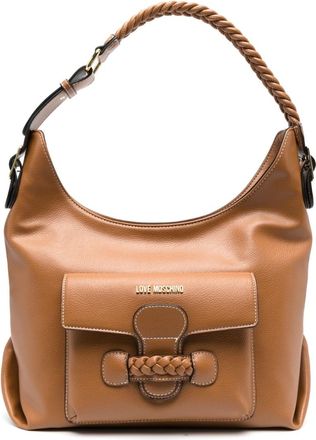 Love Moschino logo plaque shoulder bag - women - Polyurethane - OS - Brown