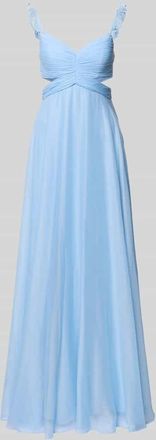 Jake*s Abendkleid mit Cut Outs und R&uuml;schen in Sky, Gr&ouml;&szlig;e 32