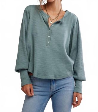 Free People Quinn Knit Top In Jade Ash