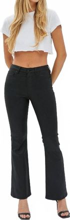 Hidden Jeans Happi Mid Rise Flare Coated Denim Jean In Black