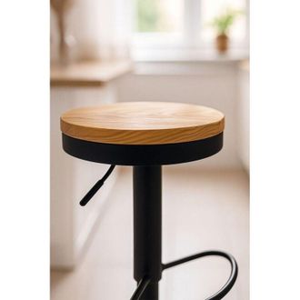 Regalos Miguel Taburetes Cocina - Taburete Vikin Asiento Madera - Negro