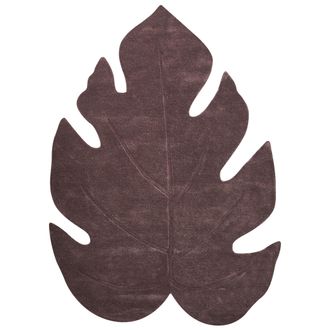 Beliani Alfombra Decorativa De Lana Con Forma De Hoja Tejida A Mano 160 X 230 Cm Marr&oacute;n Oscuro Nainital