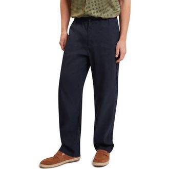 Ted Baker Culverr Straight Leg Pants in Dark Blue at Nordstrom, Size 34