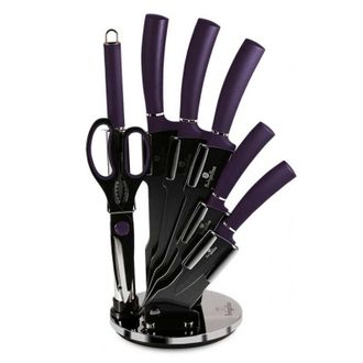 Berlinger Haus Juego De Cuchillos Berlinger Haus Bh-2560 P&uacute;rpura En Soporte