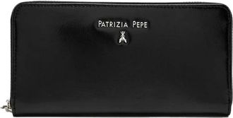 Patrizia Pepe Essenti&euml;le Portemonnee met Rits - Dames - Portefeuilles - Zwart - ONE Size - Leer - Accessoires