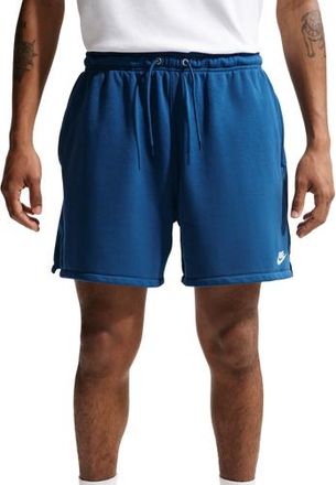 Nike Mens Club Flow French Terry Shorts - Court Blue/White/Court Blue Size L
