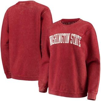 Pressbox Womens Pressbox Crimson Washington State Cougars Comfy Cord Vintage Wash Basic Arch Pullover Sweatshirt at Nordstrom, Size Xx-Large