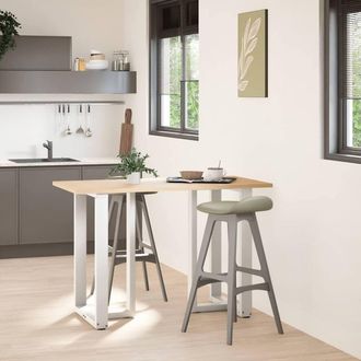 Berkfield Home Modern Bar Table Legs T-Shaped&not;2 pcs White 60x35x(90-91) cm Steel