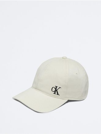 Calvin Klein Jeans Calvin Klein Mens Brushed Cotton Twill Logo Baseball Cap - White - OS