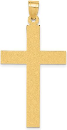 Diamond2Deal 14k Yellow Gold Sandblasted Cross Pendant
