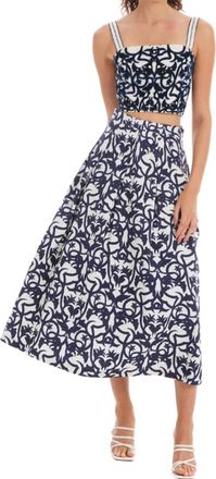Allison New York Beaded Tyra Crop Top In Damask