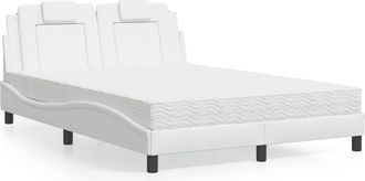 vidaXL Cama Viana Con Colch&oacute;n Cuero Sint&eacute;tico Blanco 120x200 Cm Vidaxl