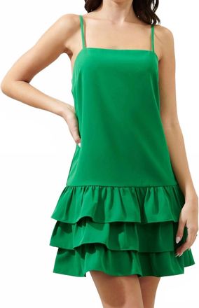 Sugarlips Palm Springs Ruffle Dress In Kelly Green