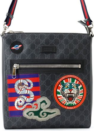 Gucci Black Blue Red Color Pvc Leather Messenger Bag Shoulder Bag (Pre-Owned)