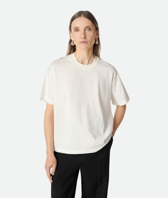 Bottega Veneta T-shirt In Cotone E Seta Con Stampa - Bottega Veneta