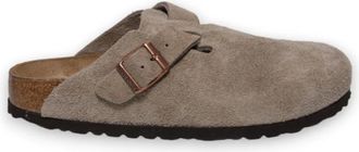 Birkenstock Beige Sandalen met Kurken Voetbed - Heren - Slip ons - Beige - 40 EU - Su&egrave;de - Schoenen