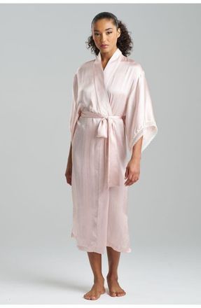 Natori Ashley Icon Robe with Lace in Shell Pink at Nordstrom, Size X-Large