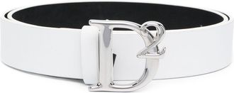 Dsquared2 leather logo-plaque belt - women - Calf Leather - 85 - White