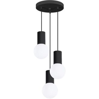 Wonderlamp L&aacute;mpara Colgante Mido Negro, 3 Luces