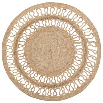 Beliani Beliani - Alfombra De Yute Beige Redonda Para Sal&oacute;n Boho &Oslash; 120 Cm Dikili