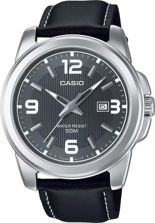Casio Womens Grey Dial Genuine Leather Strap Watch - LTP-1314L-8AVDF