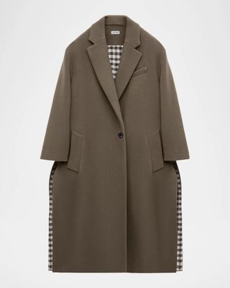 Loewe Gingham Cashmere Single-Breasted Coat